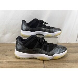 Air Jordan 11 Retro Low Barons Black White Metallic Silver 528895-010 Mens